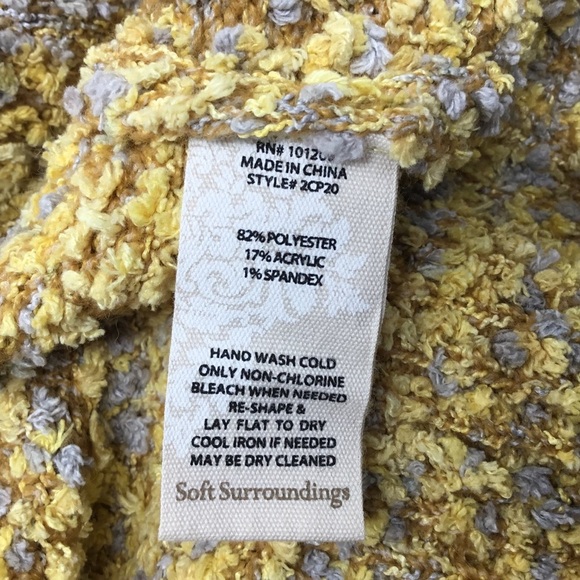 Soft Surroundings Liv Yellow Boucle Popcorn Knit Sweater - Picture 8 of 8